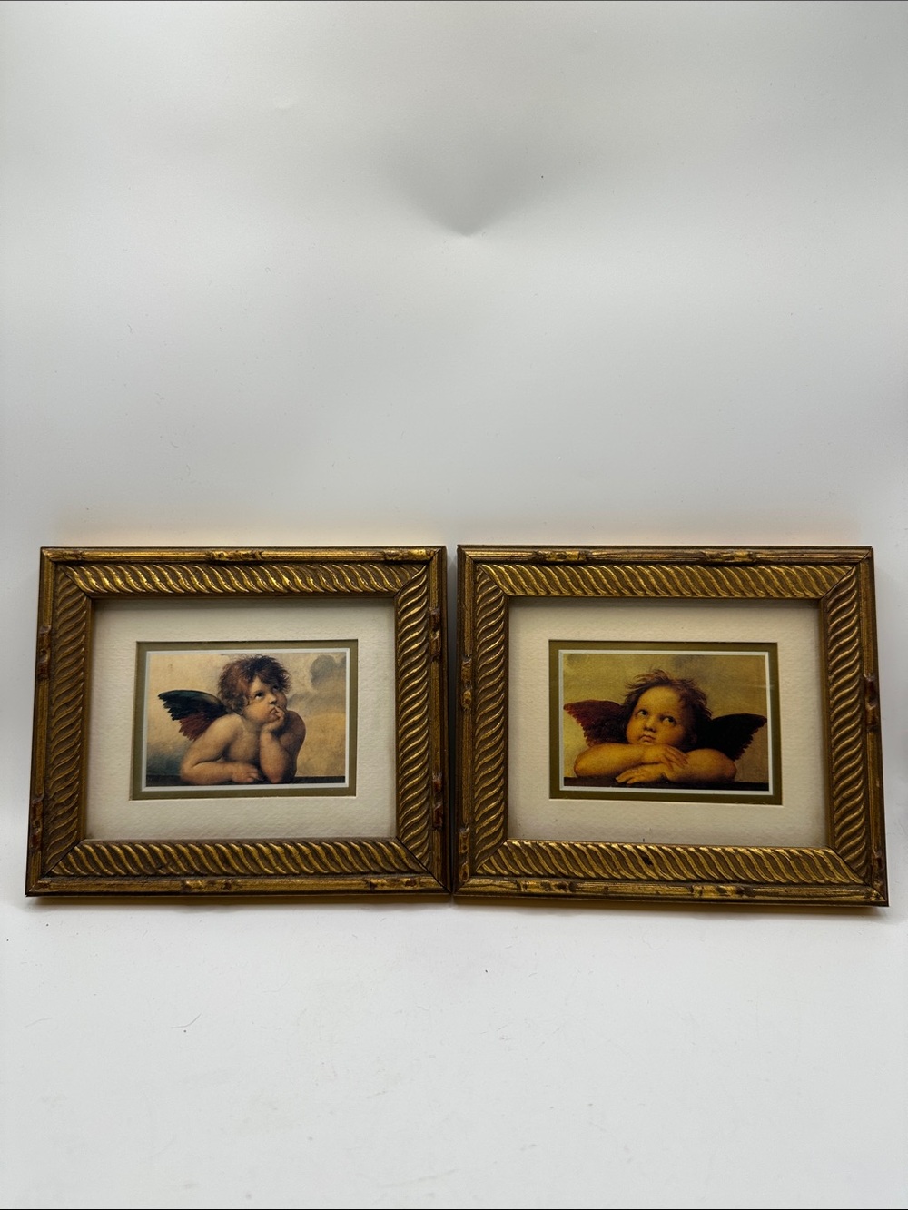 Gold Framed Cherub Wall Art Pair - Classic Home Accents